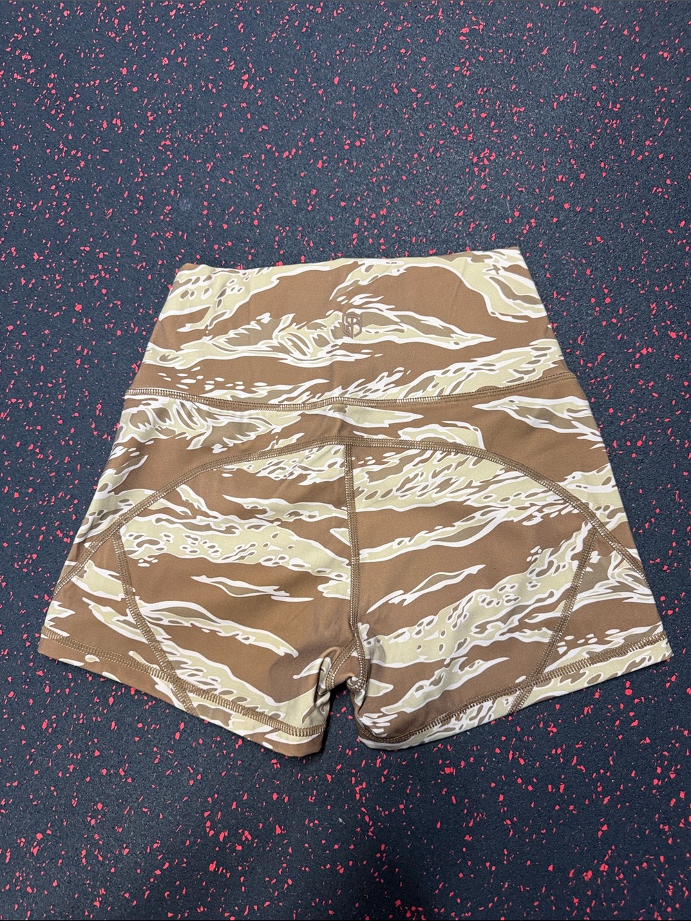 Born Primitive Women's High-Waist Camo Athletic Shorts - Brown & Cream